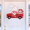Front Door Hanging Sign Red Truck Gnome Heart Wooden Door Hanger Wreath Valentines Day Door Sign Happy Valentines Day Decorations for Weddings, Homes, and Offices Outdoor Wall Decor